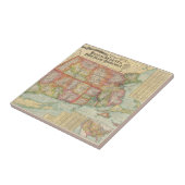 ヴィンテージニューイングランド州の地図(1900) タイル (側面)