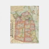 ヴィンテージニューイングランド州の地図(1900) フリースブランケット (正面)