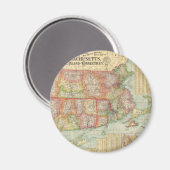 ヴィンテージニューイングランド州の地図(1900) マグネット (正面/裏面)