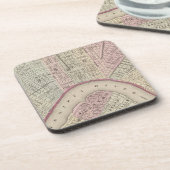 ヴィンテージニューオーリンズの地図(1880) コースター (左側)