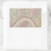 ヴィンテージニューオーリンズの地図(1880) 長方形シール (バッグ)