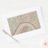 ヴィンテージニューオーリンズの地図(1880) 長方形シール (封筒)