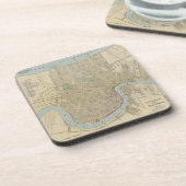 ヴィンテージニューオーリンズの地図(1919) コースター (左側)