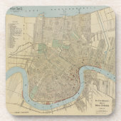 ヴィンテージニューオーリンズの地図(1919) コースター (正面)