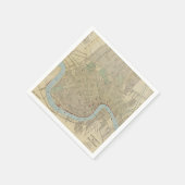 ヴィンテージニューオーリンズの地図(1919) スタンダードカクテルナプキン (角)
