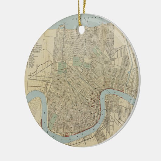 ヴィンテージニューオーリンズの地図(1919) セラミックオーナメント (左)