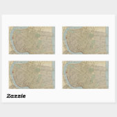 ヴィンテージニューオーリンズの地図(1919) 長方形シール (シート)