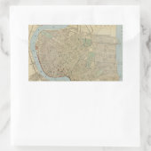 ヴィンテージニューオーリンズの地図(1919) 長方形シール (バッグ)