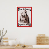 ヴィンテージニューオーリンズオイスターフェスティバルプリント ポスター (キッチン)