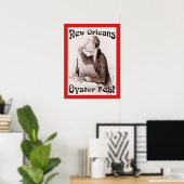 ヴィンテージニューオーリンズオイスターフェスティバルプリント ポスター (ホームオフィス)