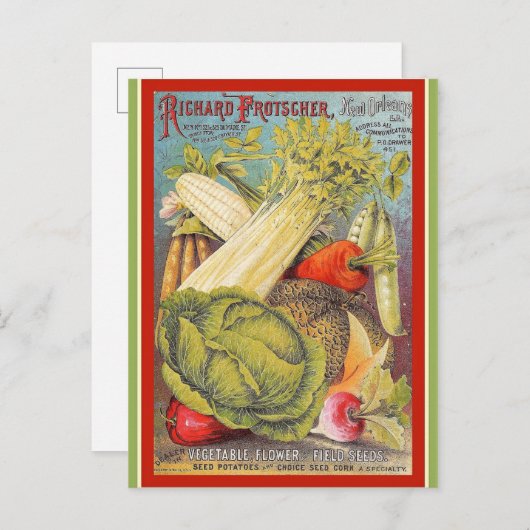 ヴィンテージニューオーリンズガーデニング種子 ポストカード (正面/裏面)