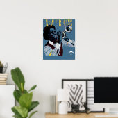 ヴィンテージニューオーリンズトラベルジャズトランペット ポスター (ホームオフィス)