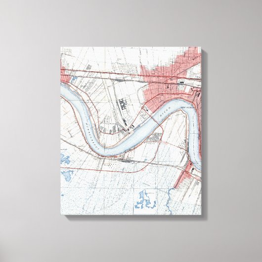 ヴィンテージニューオーリンズリバーフロントジェファーソンパリ キャンバスプリント (正面)