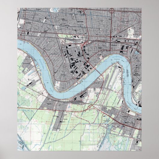 ヴィンテージニューオーリンズリバーフロントジェファーソンパリ ポスター (正面)