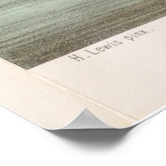 ヴィンテージニューオーリンズLAの絵図(1854年) ポスター (角)