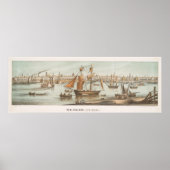 ヴィンテージニューオーリンズLAの絵図(1854年) ポスター (正面)