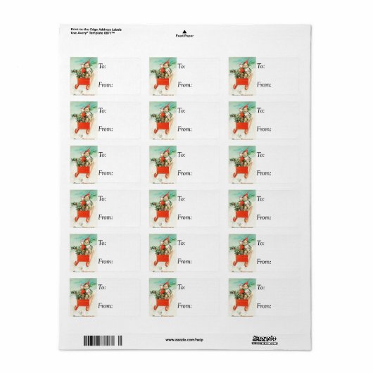 ヴィンテージニュークリスマススレッドギフトラベル ラベル (フルシート)