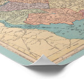 ヴィンテージニュージャージーの地図 ポスター (角)