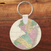 ヴィンテージニュージャージーの地図（1827年） キーホルダー (正面)