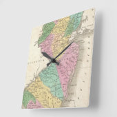 ヴィンテージニュージャージーの地図（1827年） スクエア壁時計 (傾斜)