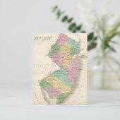 ヴィンテージニュージャージーの地図(1827年) ポストカード (スタンド正面)