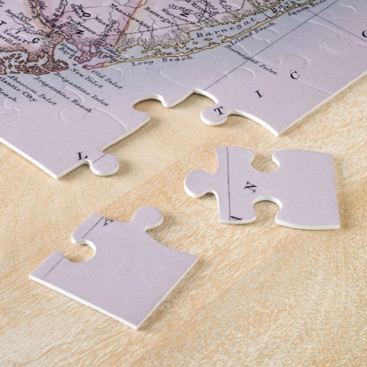 ヴィンテージニュージャージーの地図(1884) ジグソーパズル (側面)