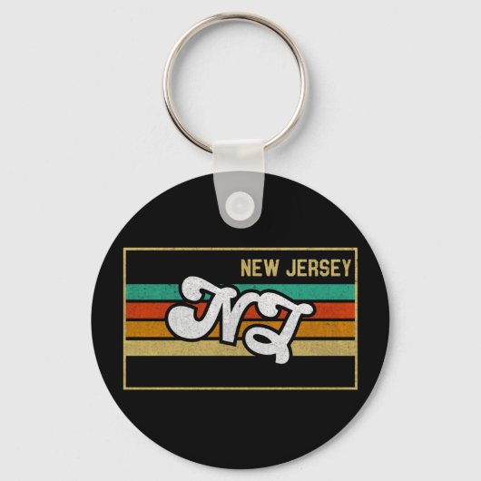 ヴィンテージニュージャージーNJ州タイポグラフィ土産 キーホルダー (正面)