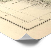 ヴィンテージニュージーランドの地図(1854年) ポスター (角)