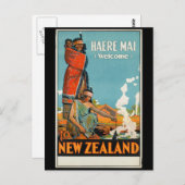 ヴィンテージニュージーランドまおりポスター ポストカード (正面/裏面)