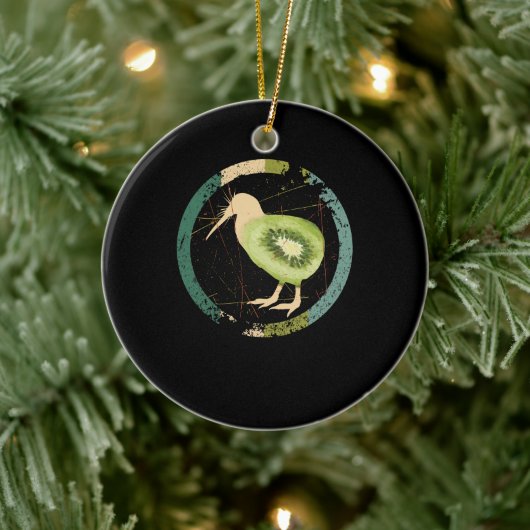 ヴィンテージニュージーランドキウイ セラミックオーナメント (ツリー)