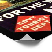 ヴィンテージニュージーランドスポーツ魚釣り旅行 ポスター (角)