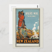 ヴィンテージニュージーランドマロハエールマイウェルカムトラベル ポストカード (正面/裏面)