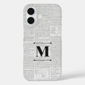 ヴィンテージニュースプリントカスタムモノグラム Case-Mate iPhoneケース (裏面)