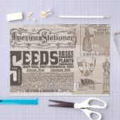 ヴィンテージニュース紙広告10x15デコページ 薄葉紙 (クラフト)