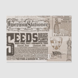 ヴィンテージニュース紙広告10x15デコページ 薄葉紙