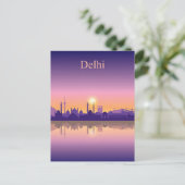 ヴィンテージニューデリー、インド旅行水の色レトロ ポストカード (スタンド正面)