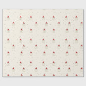 ヴィンテージニュートラルクリスマス雪だるまとRed Hat ラッピングペーパー (フラット)