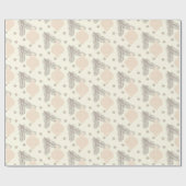 ヴィンテージニュートラルパイン&オーナメントクリスマス ラッピングペーパー (フラット)