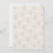 ヴィンテージニュートラルホットエアバルーン赤ちゃんシャワー 招待状 (裏面)