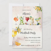 ヴィンテージニュートラルモックテール誕生日パーティーへの招待 招待状 (正面)