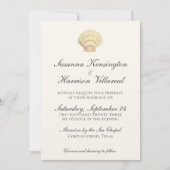 ヴィンテージニュートラル独身のカラーシ結婚ェル 招待状 (正面)