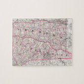 ヴィンテージニューハンプシャーとバーモントの地図(1861) ジグソーパズル (横)