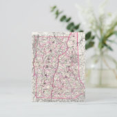 ヴィンテージニューハンプシャーとバーモントの地図(1861) ポストカード (スタンド正面)