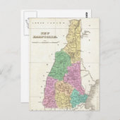 ヴィンテージニューハンプシャーの地図(1827) ポストカード (正面/裏面)