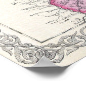 ヴィンテージニューハンプシャーの地図(1855) ポスター (角)