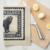 ヴィンテージニューファンドランド犬 キッチンタオル (四つ折り)