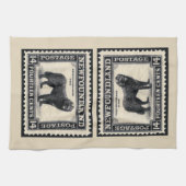 ヴィンテージニューファンドランド犬 キッチンタオル (横)