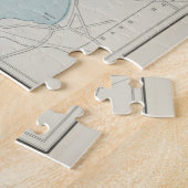 ヴィンテージニューヘブンコネチカットの地図(1901) ジグソーパズル (側面)