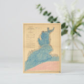 ヴィンテージニューヘブンコネチカット港の地図 ポストカード (スタンド正面)