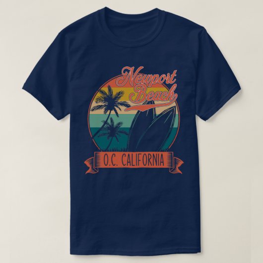 ヴィンテージニューポートビーチオレンジカウンティカリフォルニアシュール Tシャツ (デザイン正面)